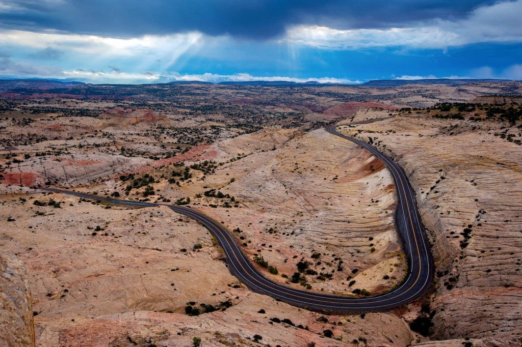 Aerial view of Utah's highway 12.