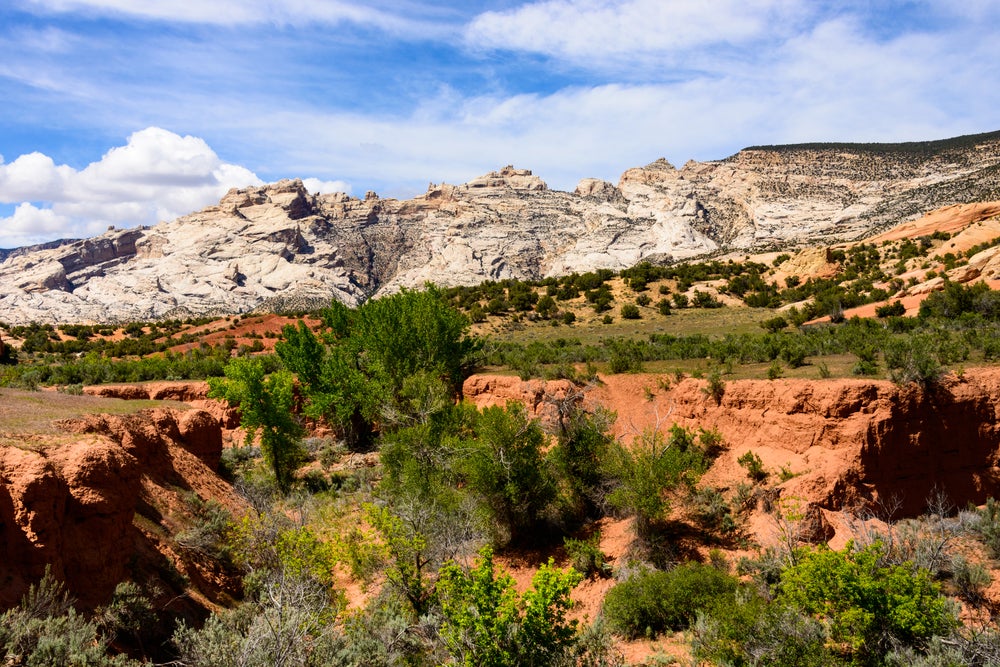 Desert mountain landscape of Mussentuchit Flat, Utah.