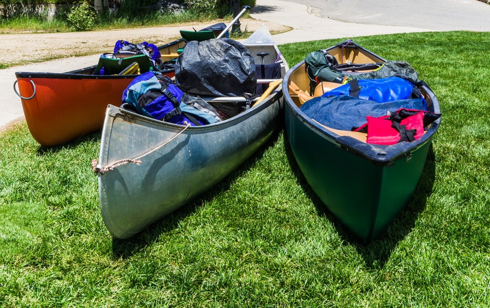 camping trip by canoe