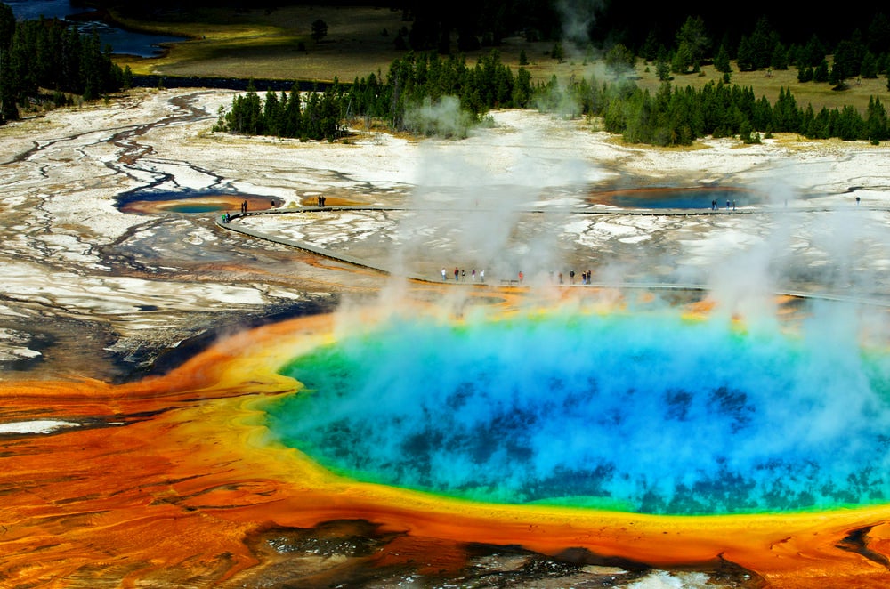 Colorful caldera in Yellowstone National Park