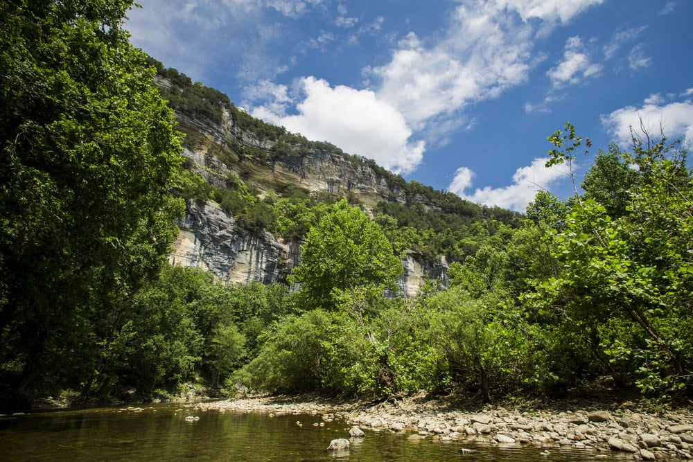 Ozarks landscape view from a canoe.