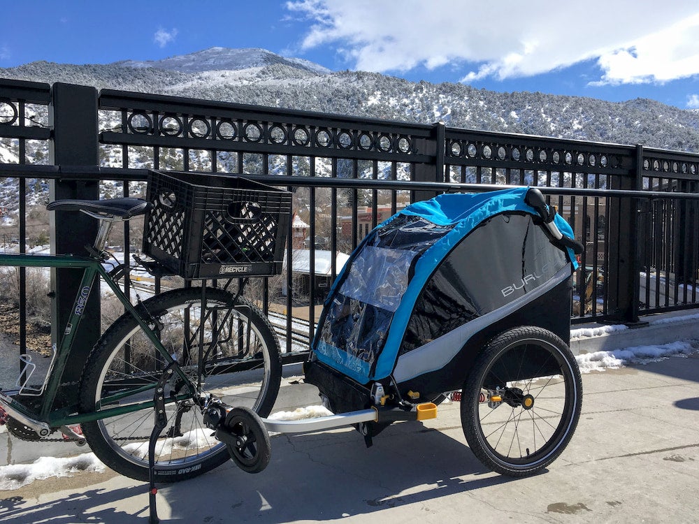 a burley kid trailer for bike touring