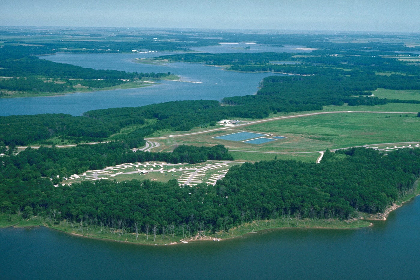 Aerial image of Lake Shelbyville.