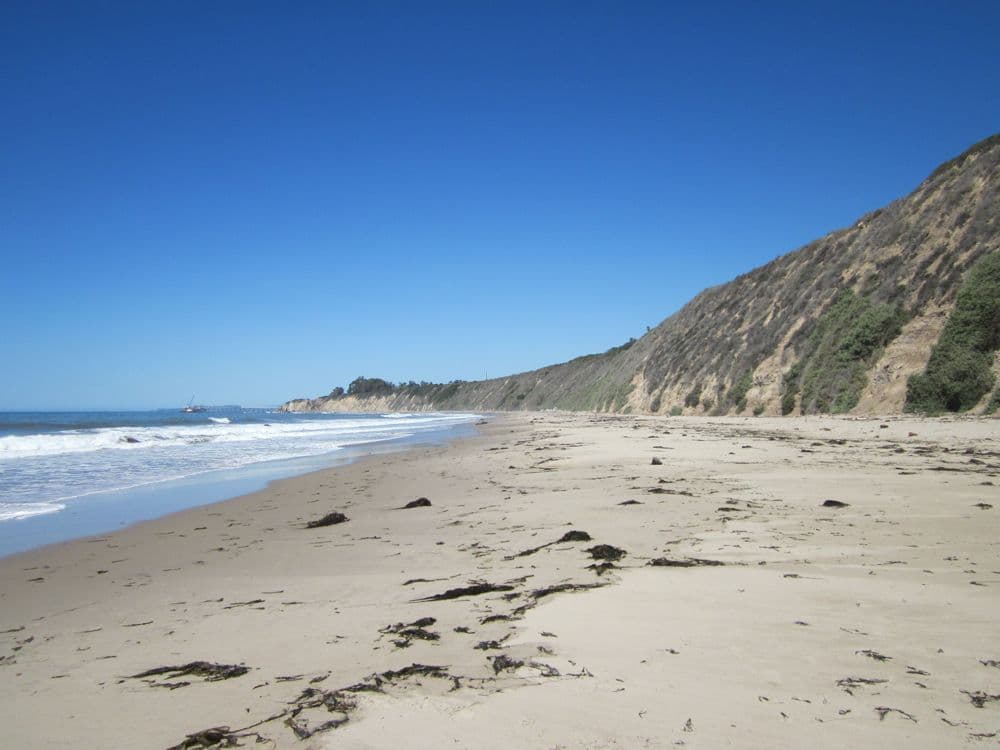 Sand beach and blue sky on california coast