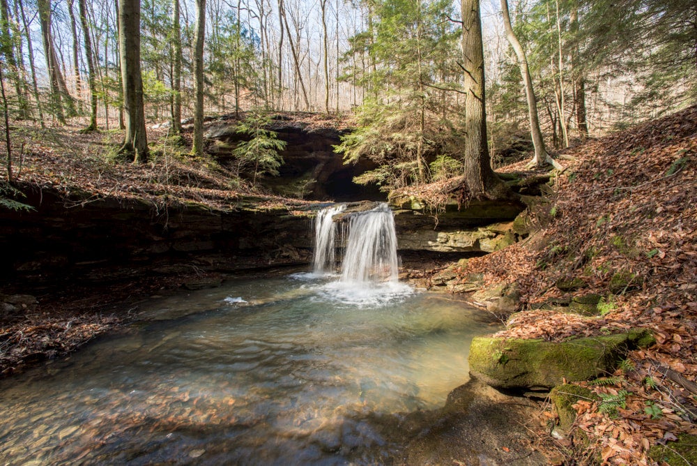 Waterfall at Mammoth Cave National Park.