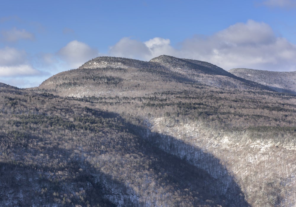 Snow dusted hills of the Indian Head Wilderness.