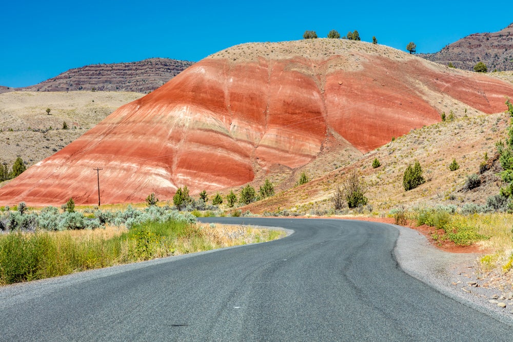 Road leading to painted hills