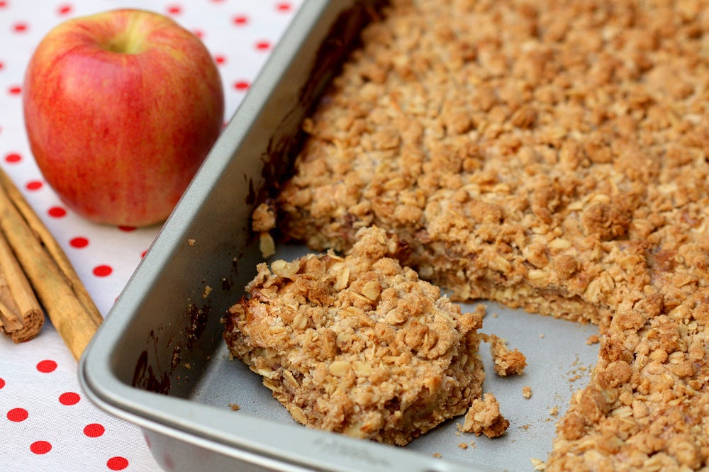 Cinnamon bars in baking sheet