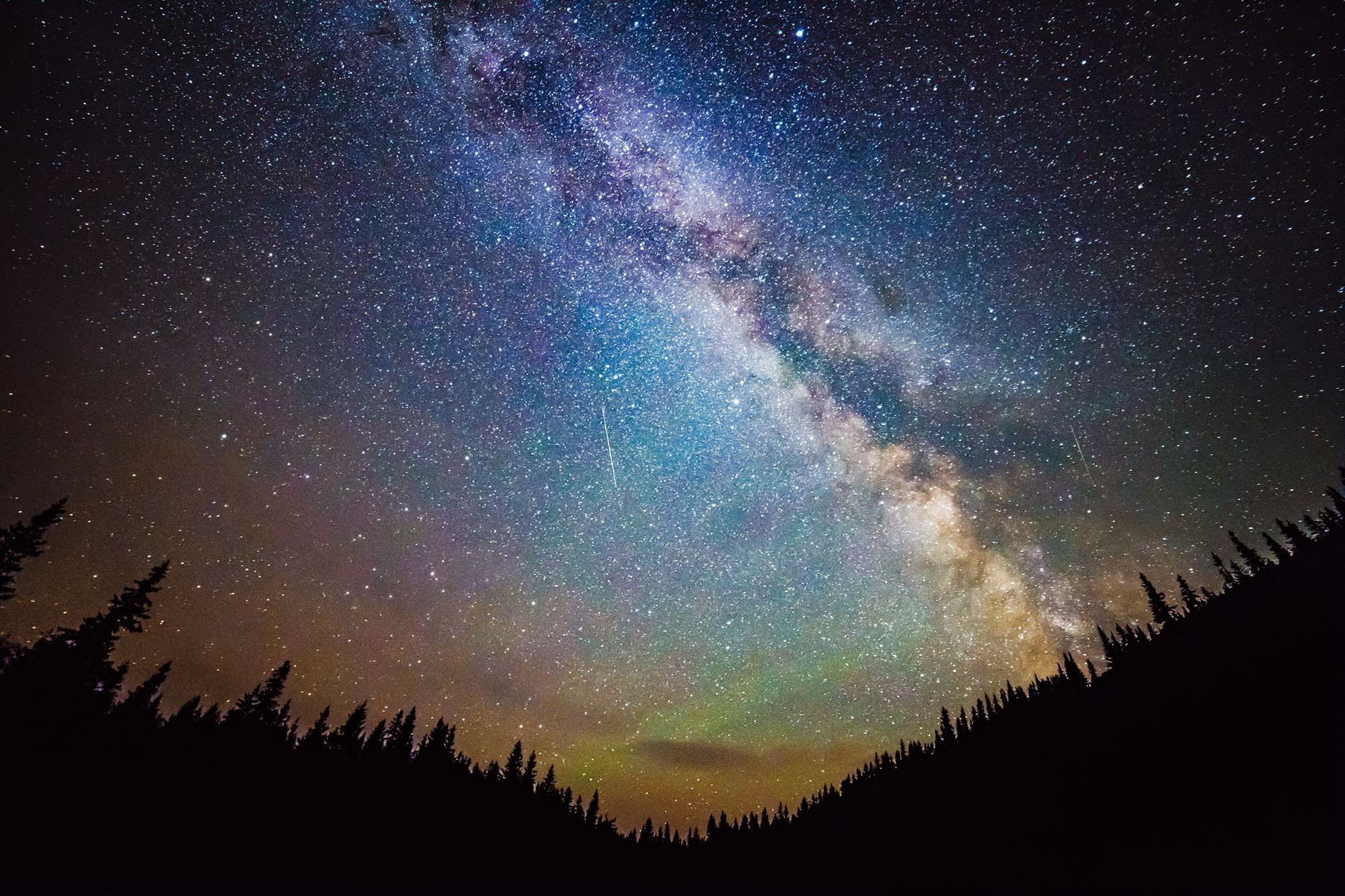 the starry night sky over cherry springs state park in pa