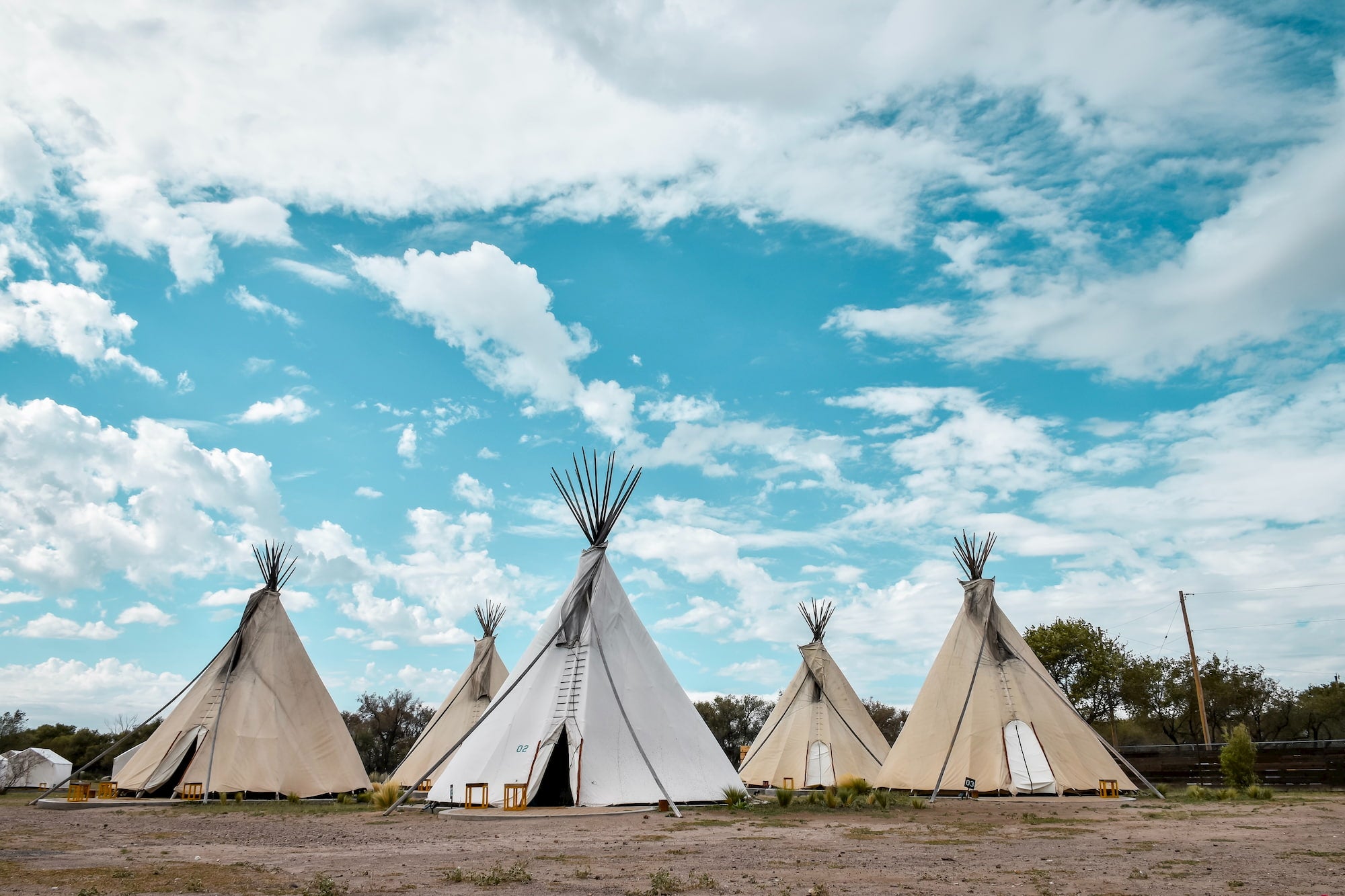 Glamping teepees at El Cosmico in Marfa.