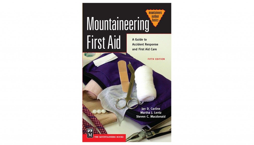 the book cover for “Mountaineering First Aid,” by Jan Carline, Martha Lentz, and Steven Macdonald