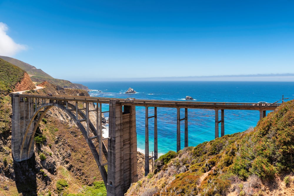 the bixby bridge over the pacific coast