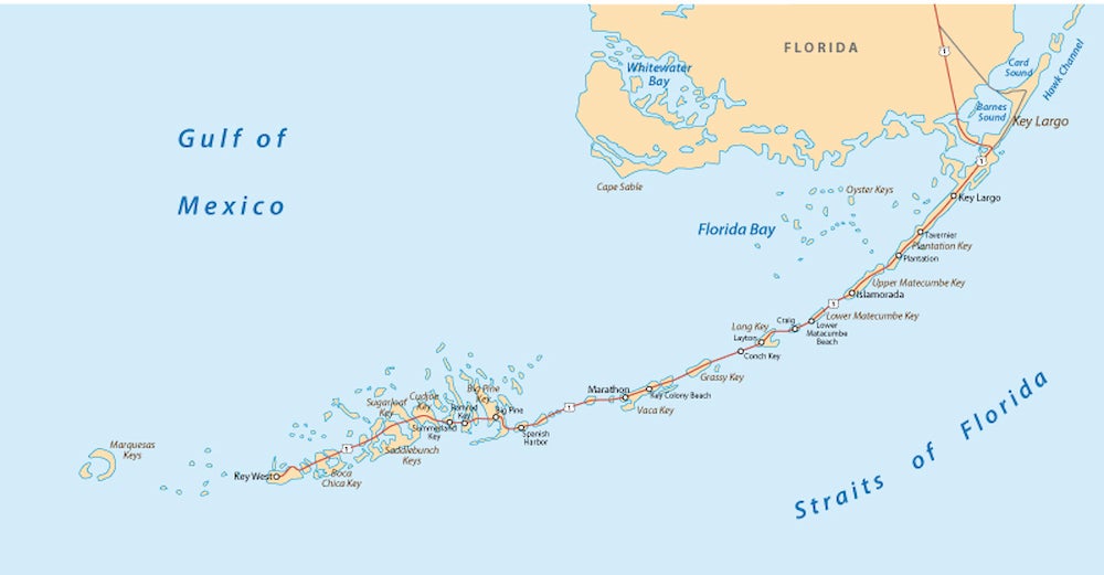 Map of the Florida Keys.