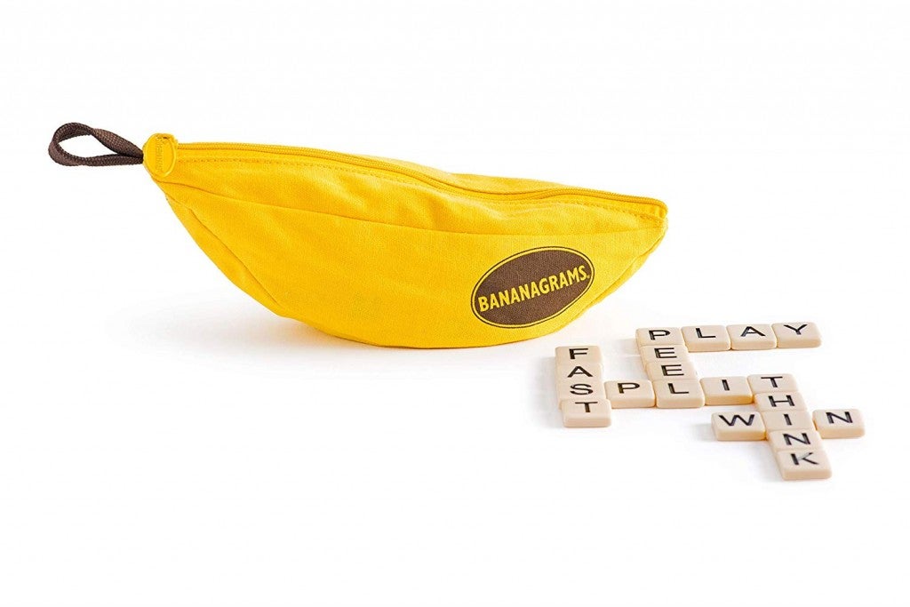 a product image for bananagrams on a table
