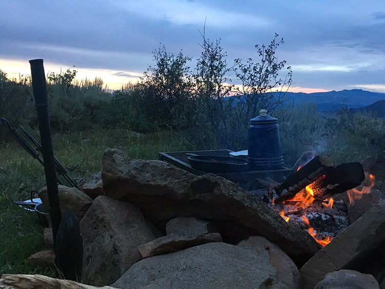 campfire at coffee pot spring campground colorado