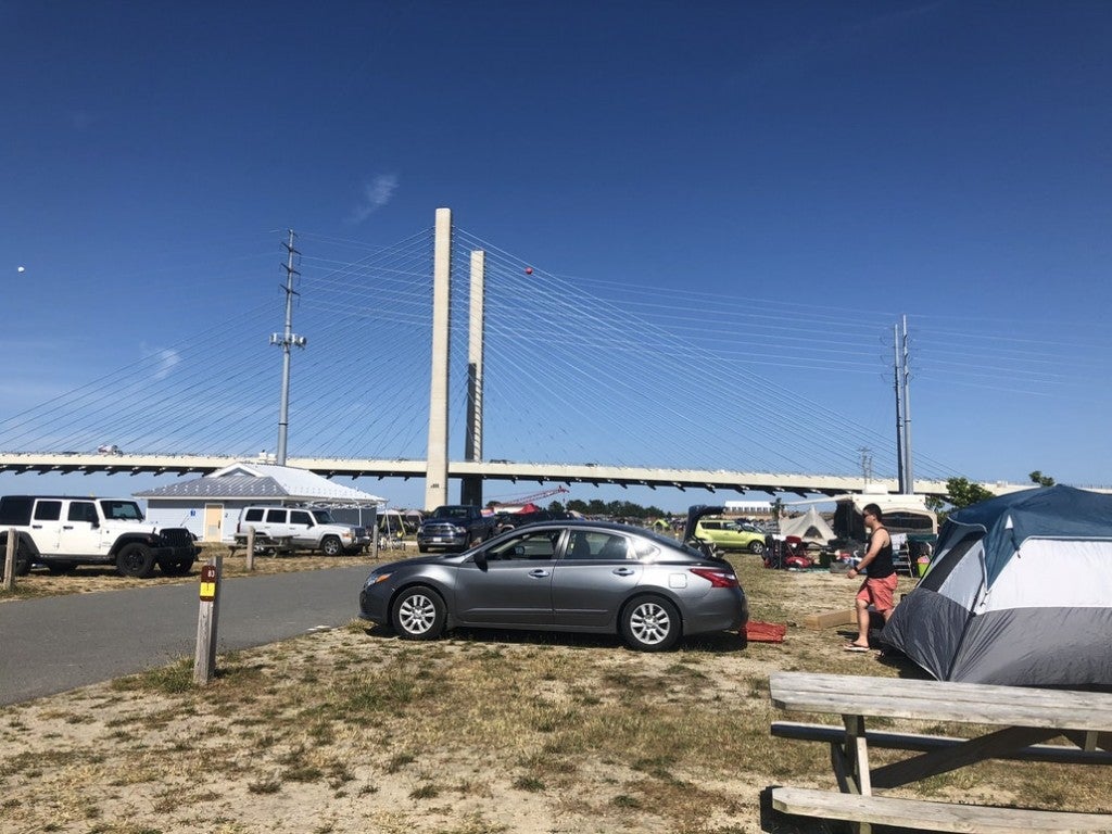  a row of campsites near a bridge in delaware