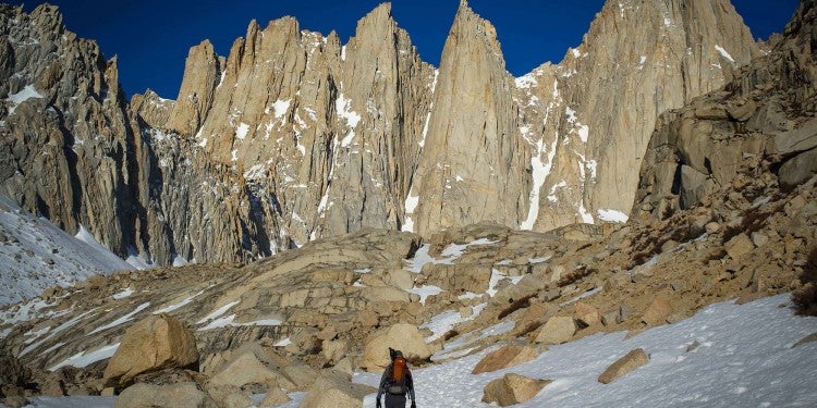 Hiker Heading Up to Mount Whitney