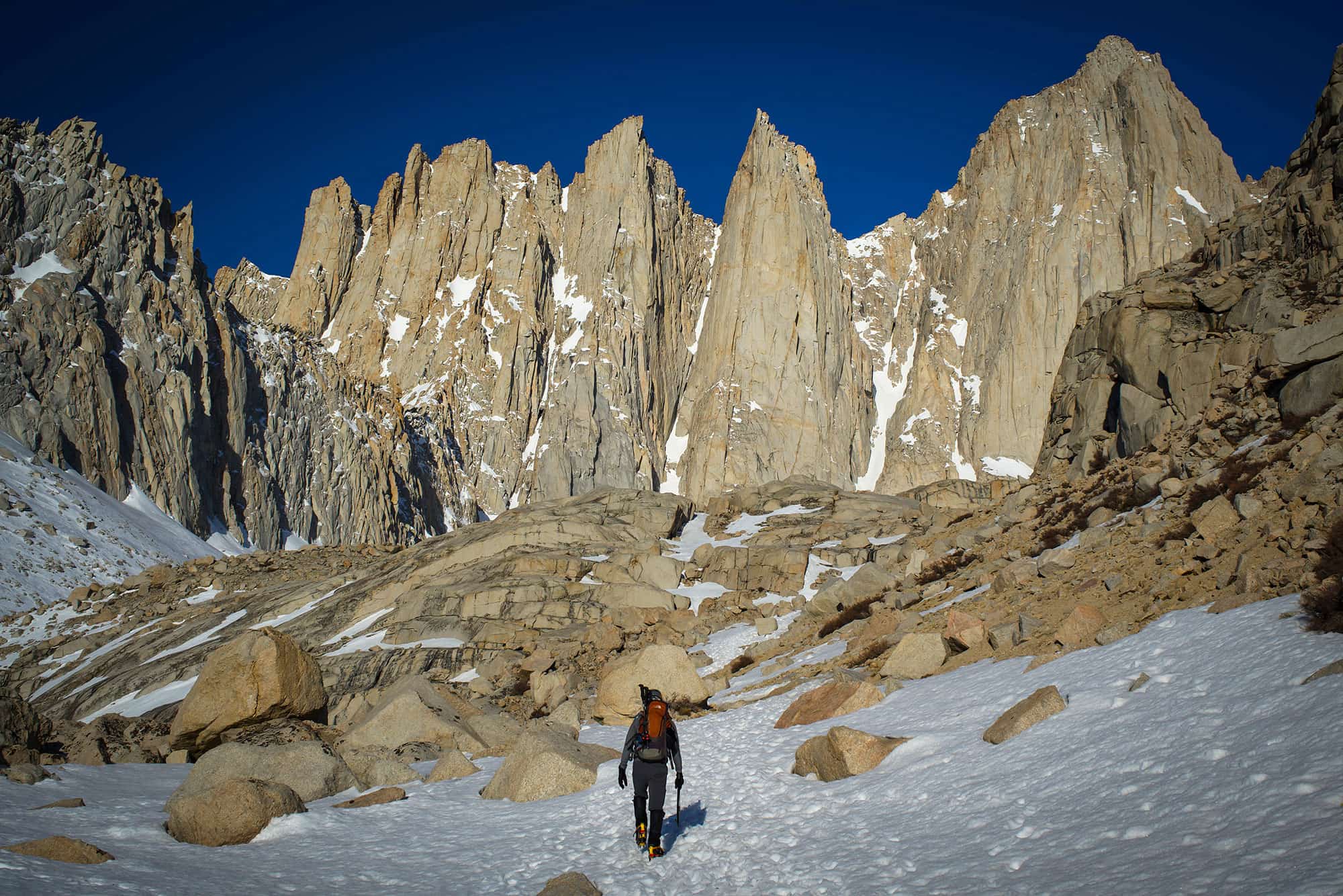Hiker Heading Up to Mount Whitney