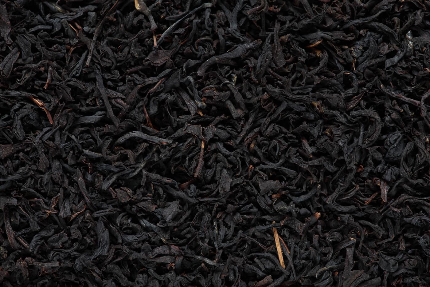 Dried black tea leaves.