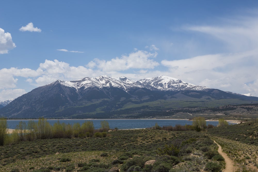 mount elbert from twin lake in colorado