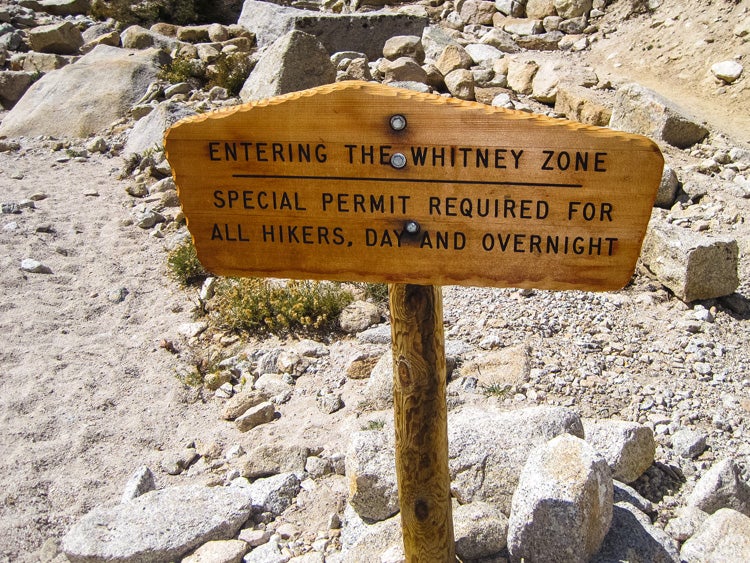 mount whitney zone trail sign permits required