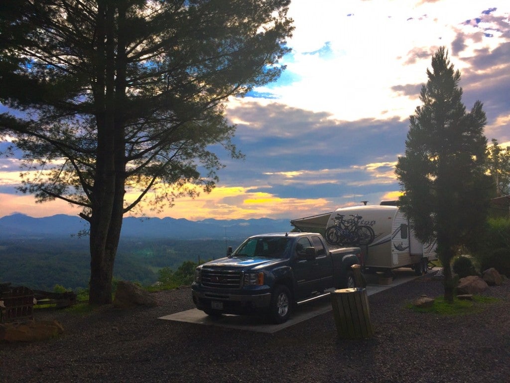 an RV parked on a ridge in north carolina