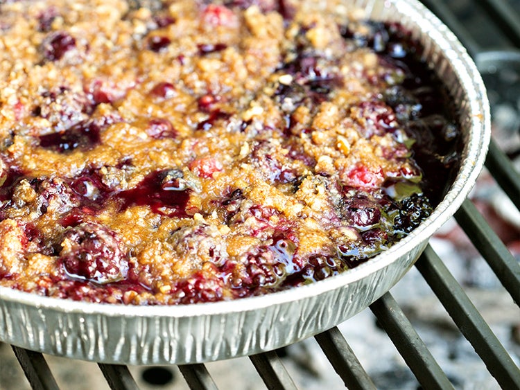 foil pan blueberry cobbler