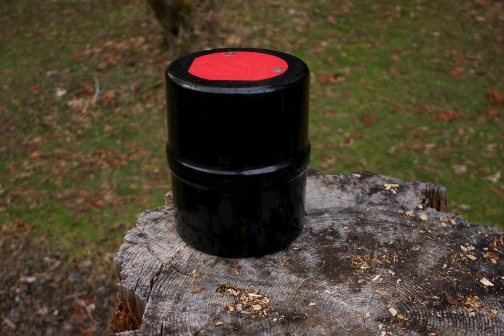 Bear can for food storage.