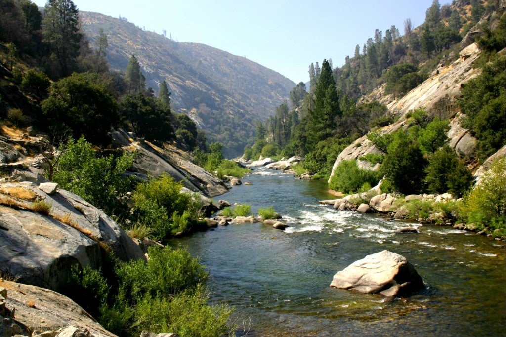 the wide kern river in sequoia national forest in california