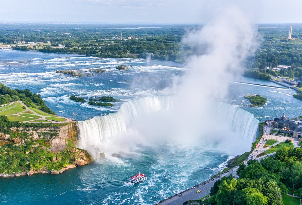 Panoramic view of niagara falls.