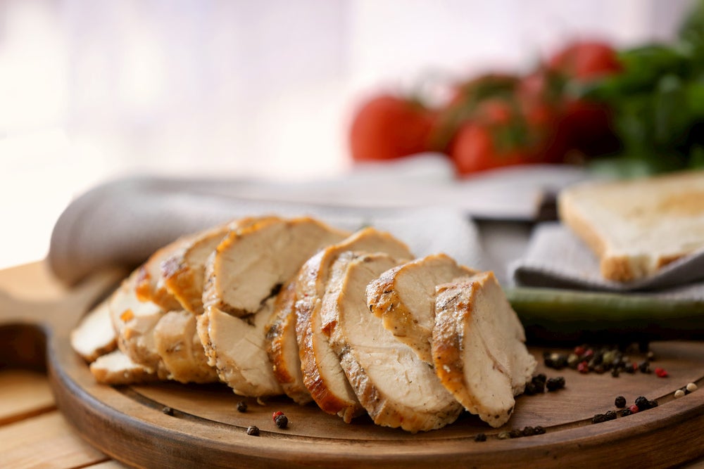 turkey breast cut into slices 