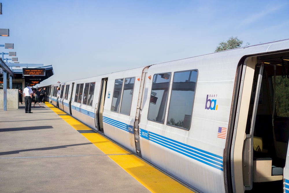 The BART transportation in San Francisco.