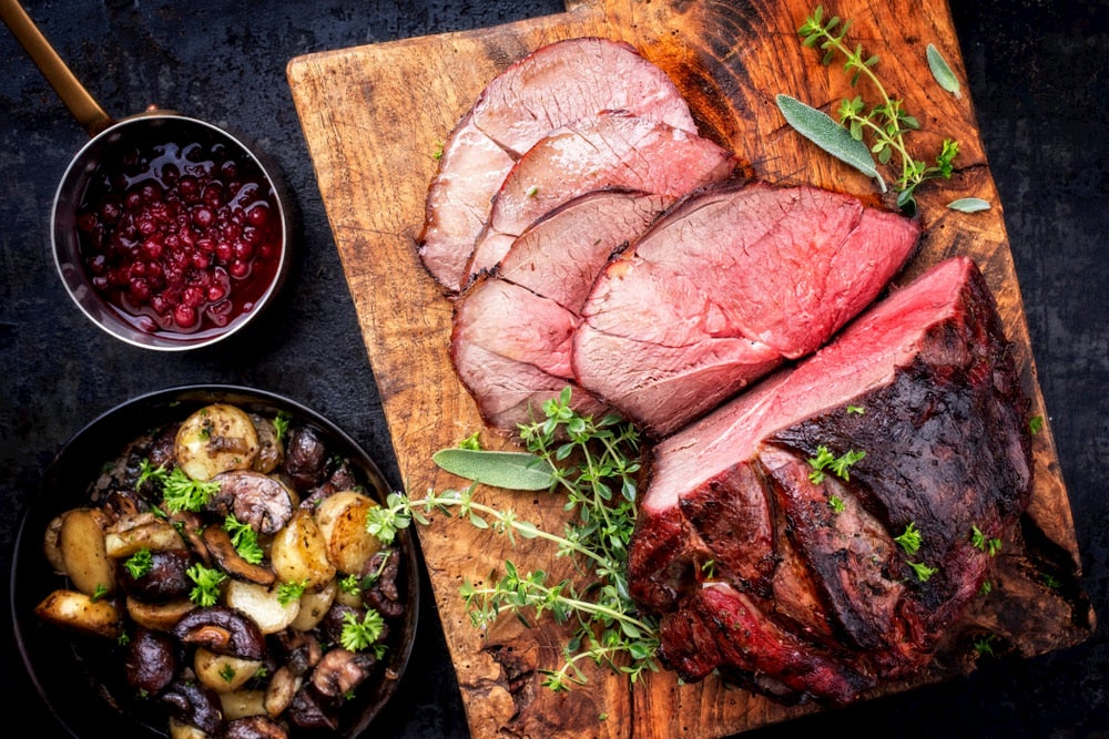 Venison on cutting board 