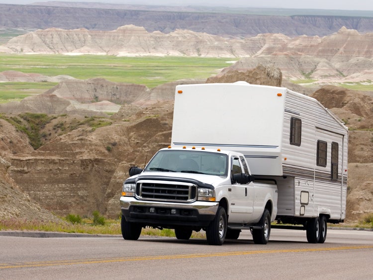 truck and trailer on highway