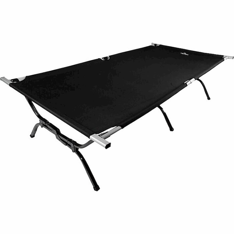 a foldable camping cot in extra large size