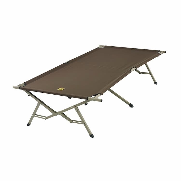 a foldable camping cot in extra large size