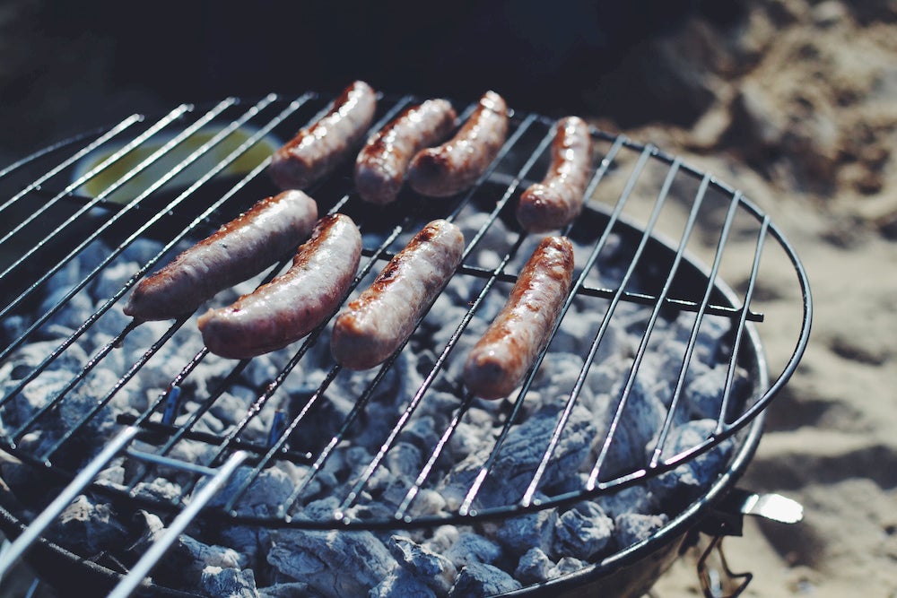 Sausage on grill 