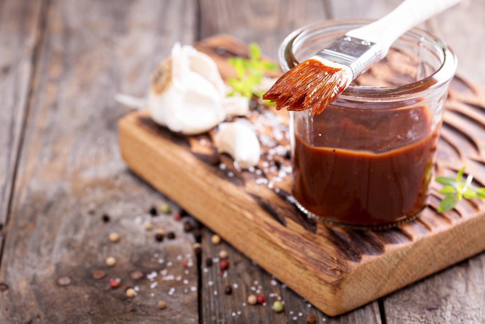 Marinade on a wooden block 