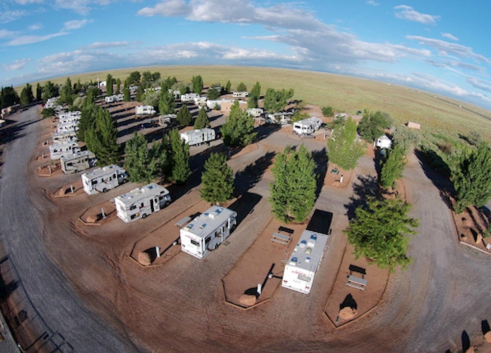 Aerial image of Meteor Crater RV Park.