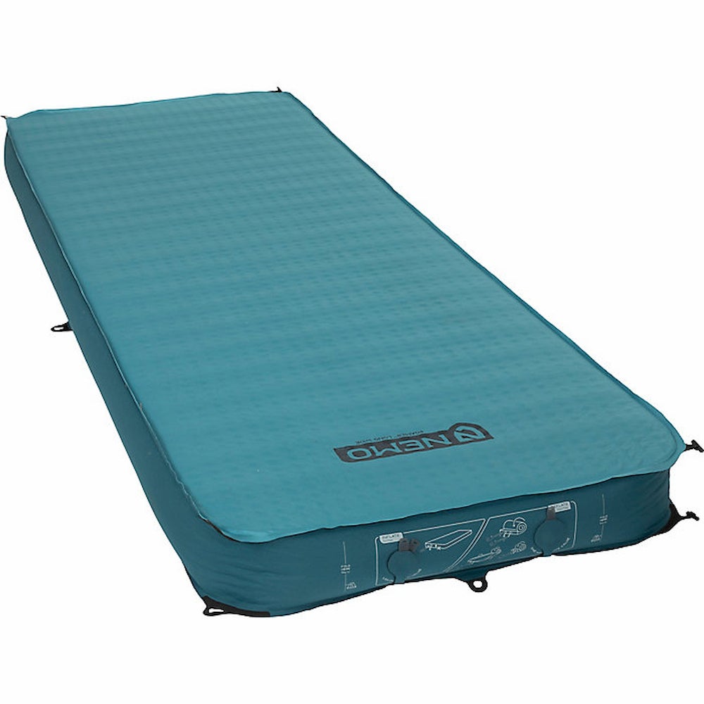 Blue air mattress.