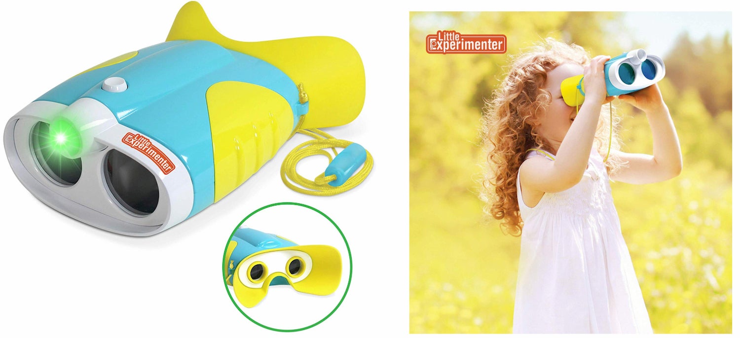 Little Experimenter Night Vision Binoculars for Toddlers and Kids with 2X Magnification and Soft, Comfy Viewfinder