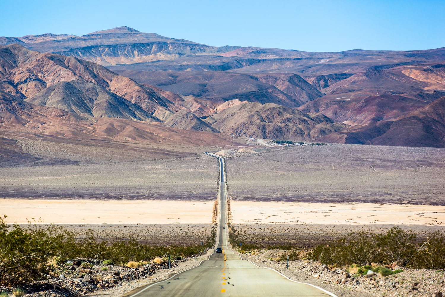 long straight road through death valley