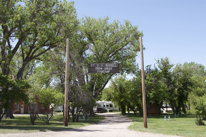 sign out in front of campsite