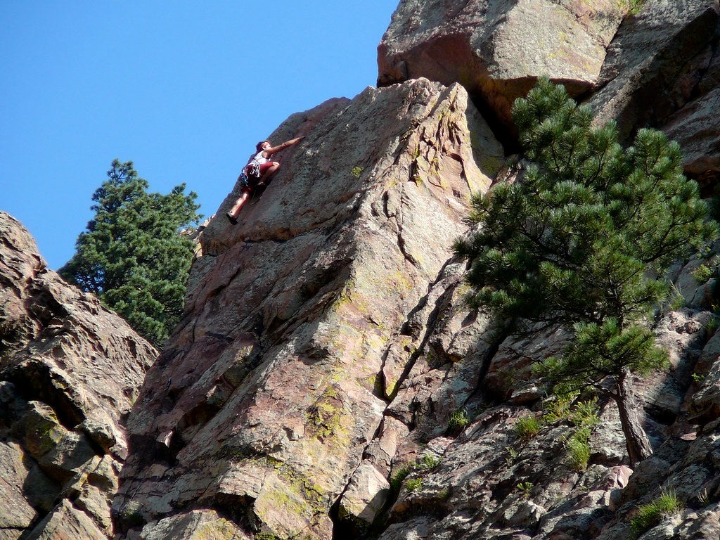 rock climber at Eldorado Canyon State Park 