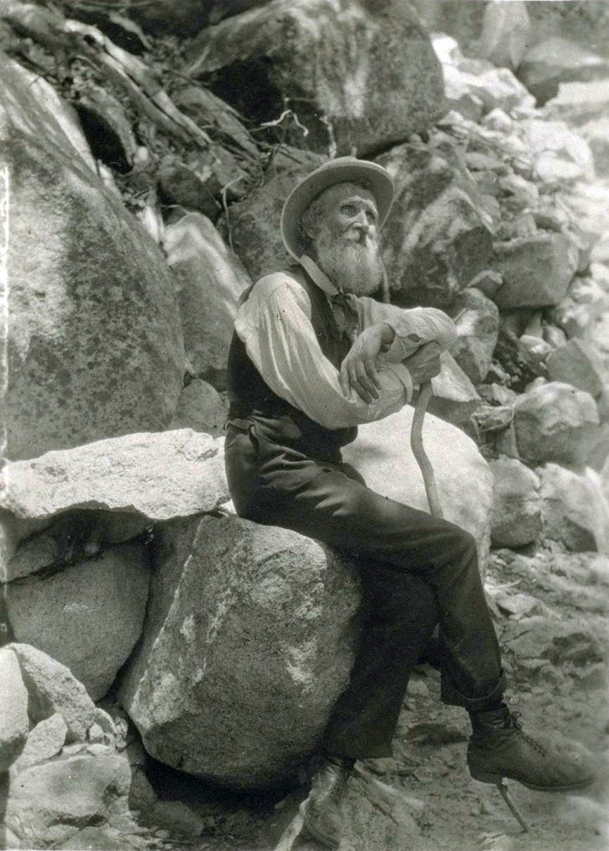 john muir with a cane