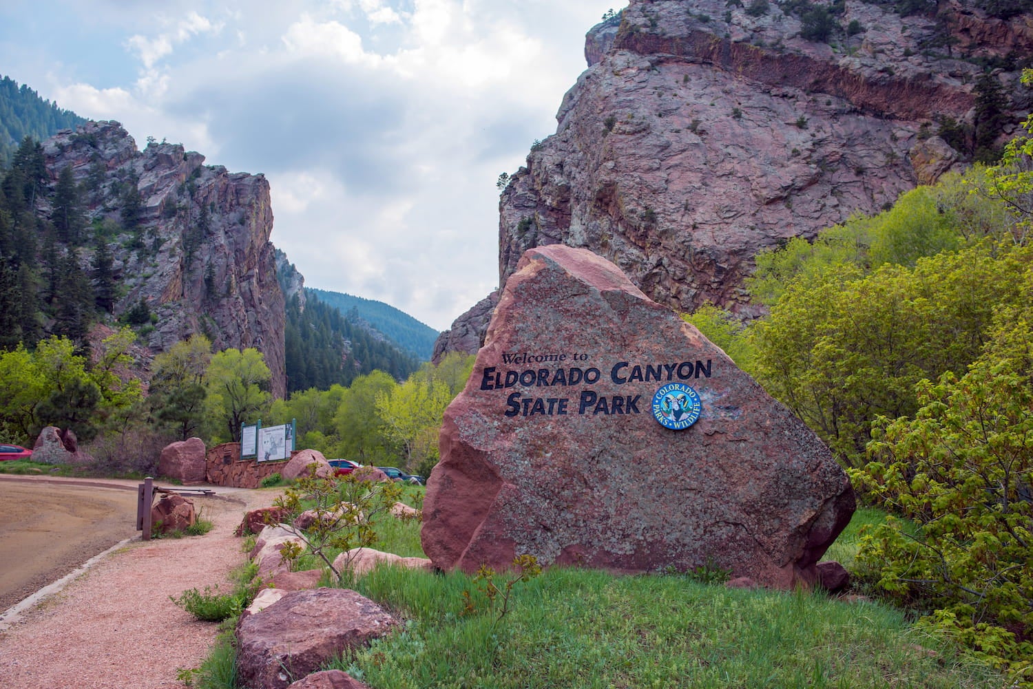 sign for Eldorado Canyon State Park entrance