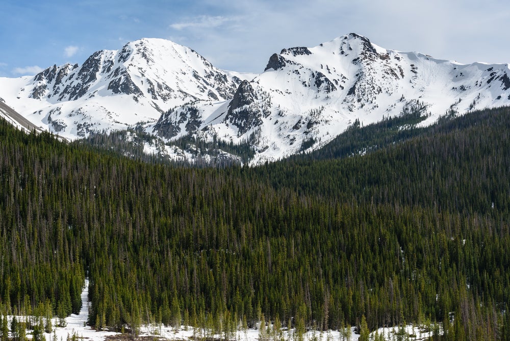 Snow capped peaks in State Forest State Park