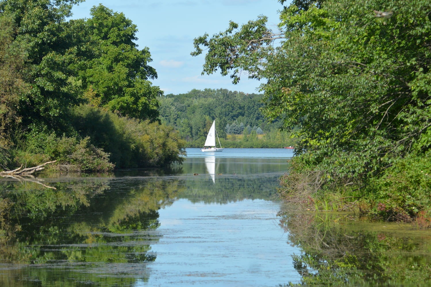 boat on water at sleep hollow state park