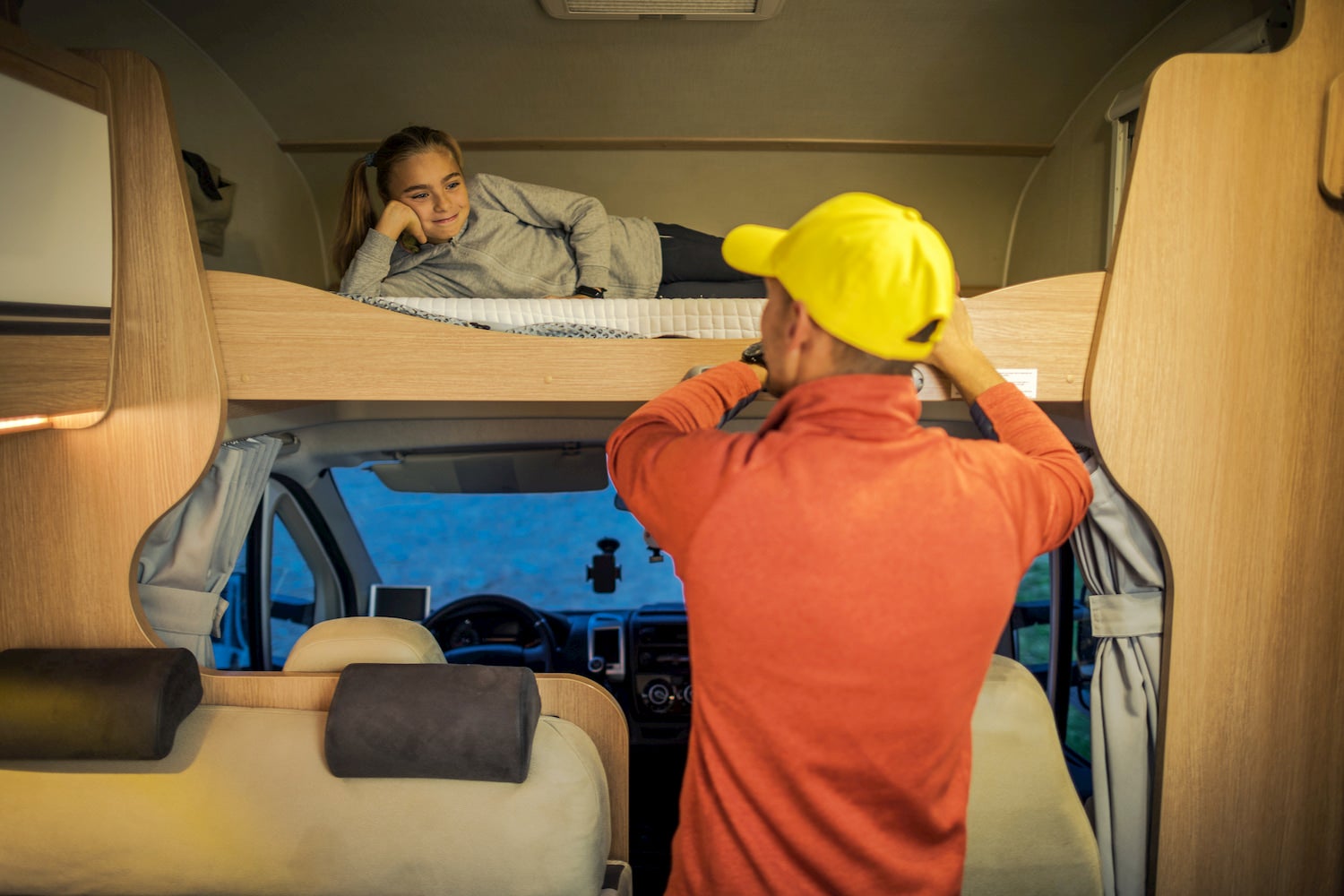 father and daughter in rv