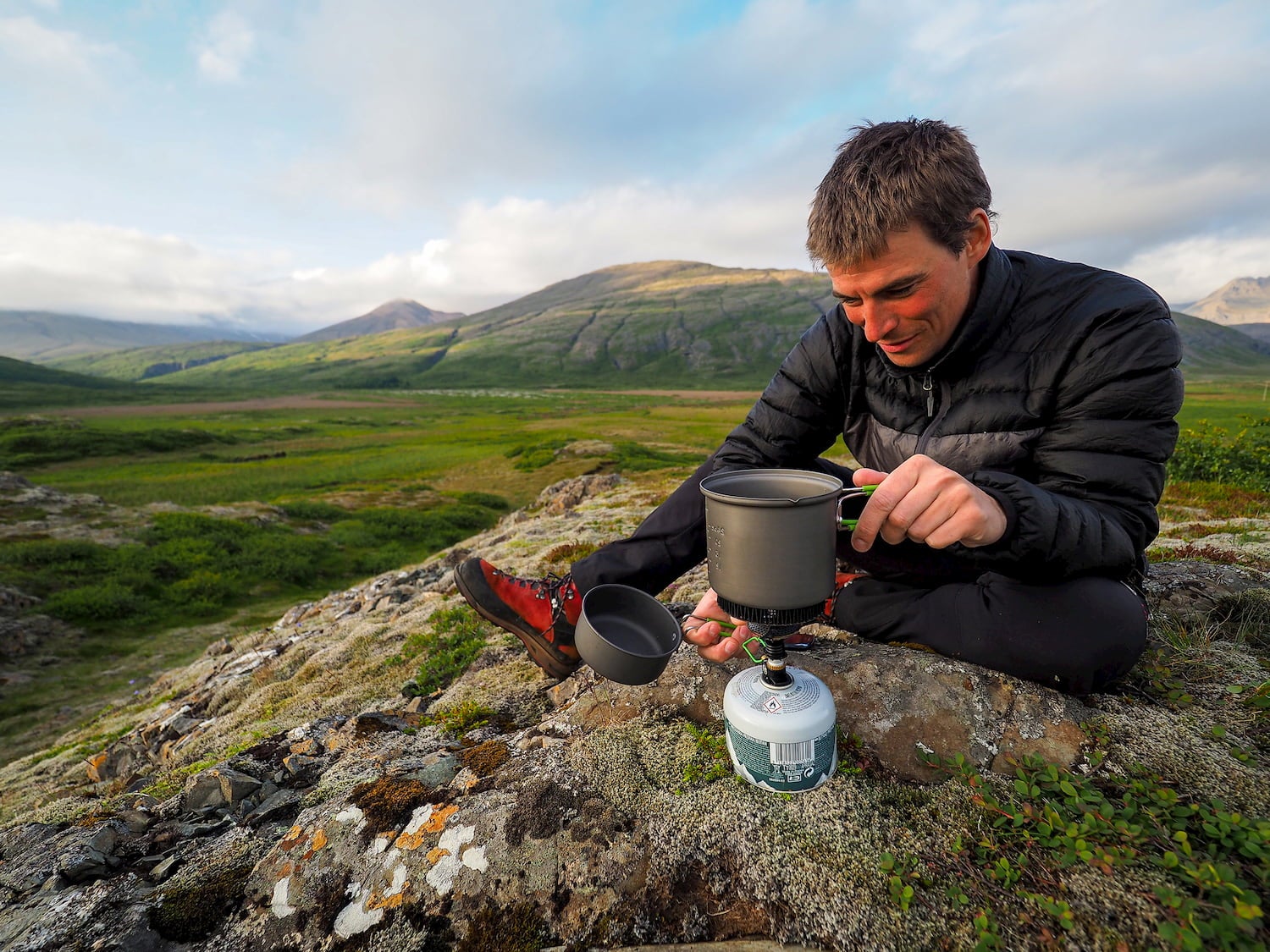 boiling water on backpacking stove